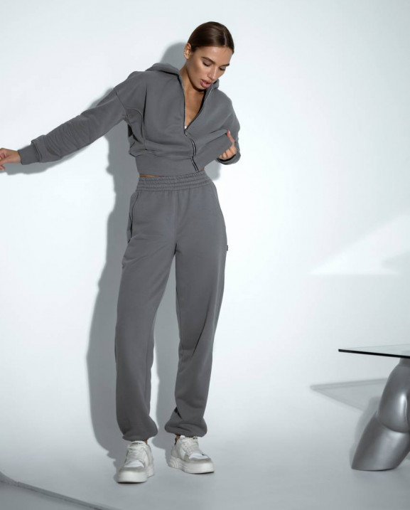 0809 спортивний костюм на блискавці з капюшоном зі штанами на резинці